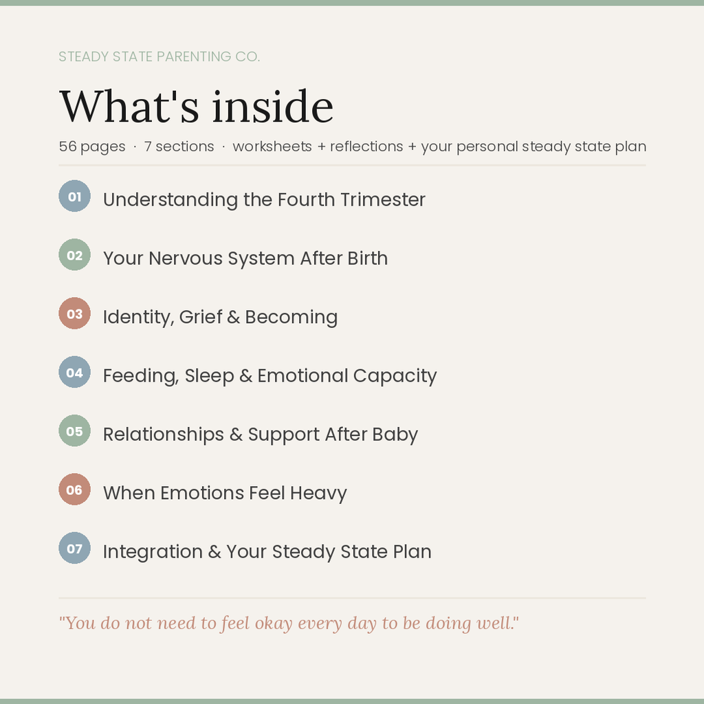 The Steady State Postpartum Workbook - Grounded emotional support for the fourth trimester and beyond