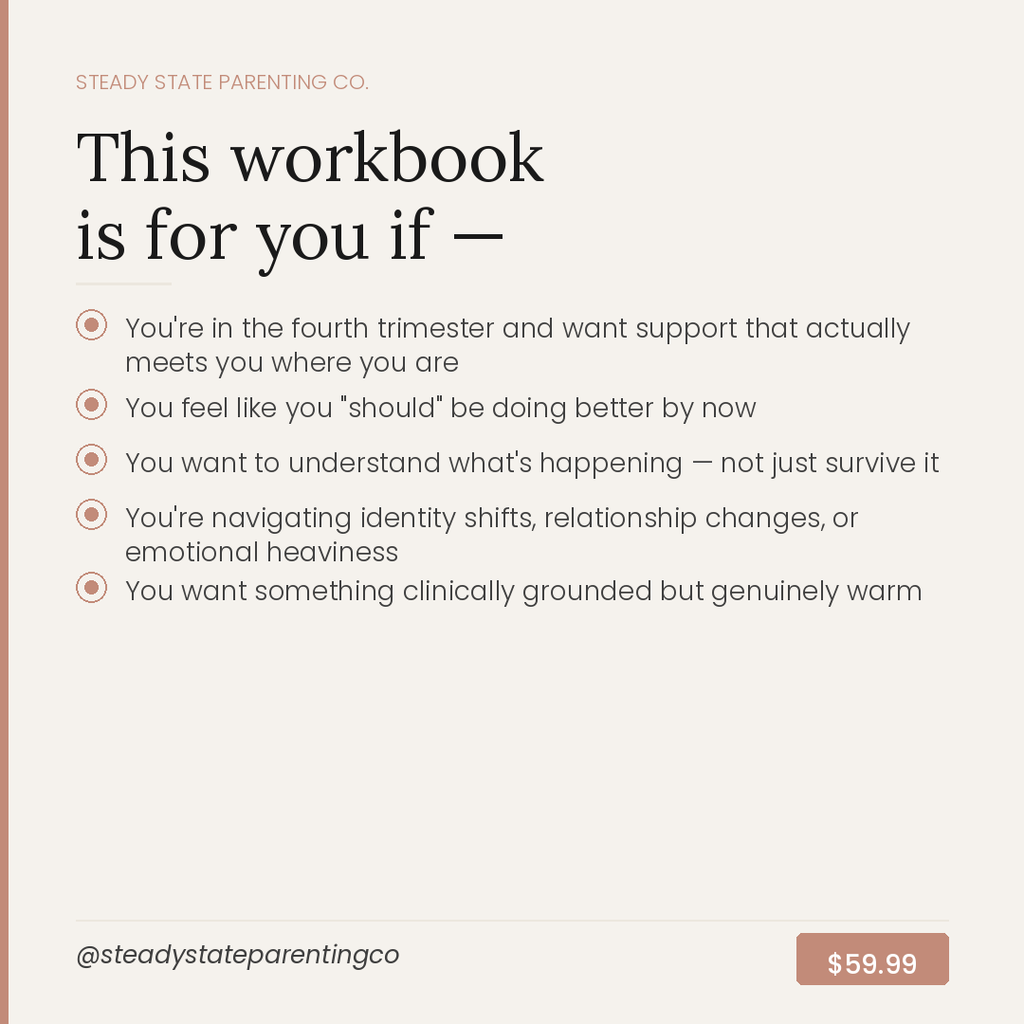 The Steady State Postpartum Workbook - Grounded emotional support for the fourth trimester and beyond