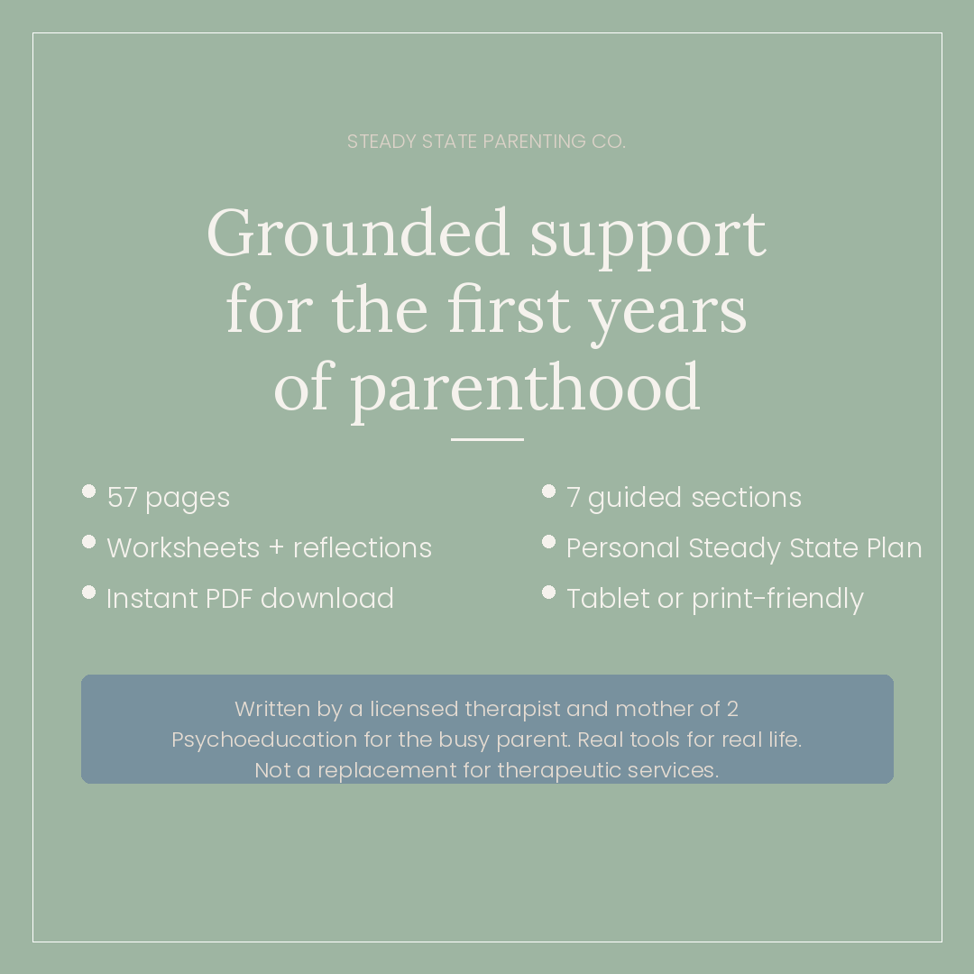 The Steady State Early Parenthood Workbook - Grounded emotional support for the first years of parenthood
